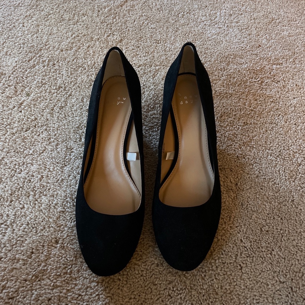 Suede Black Heels